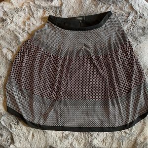 Talbots Red, Black and White Print Skirt Sz. 8